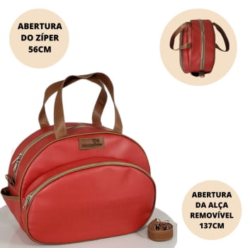 Bolsa Maternidade Premium Vermelho Com Caramelo