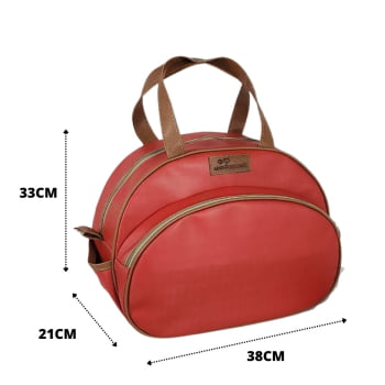 Bolsa Maternidade Premium Vermelho Com Caramelo