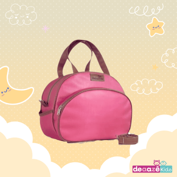 Bolsa maternidade elegance rosa com caramelo 