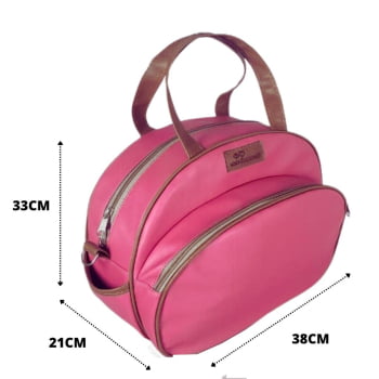 Bolsa maternidade elegance rosa com caramelo 