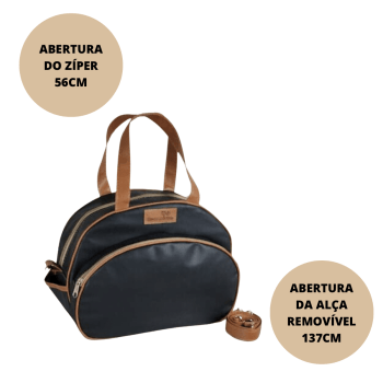 Bolsa maternidade nobre preto e caramelo