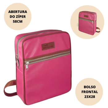 Kit Bolsas Maternidade Elegance Rosa Com Caramelo 03 Peças