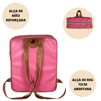 Kit maternidade- 1 mochila + 1 Bolsa rosa elegance