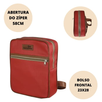 Kit maternidade 1 mochila + 1 Bolsa  Premium Vermelho e marrom