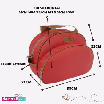 Kit Bolsas Maternidade Vermelho e Marrom Premium- 4 peças