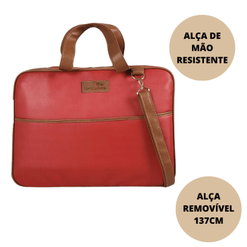 Mala Maternidade Premium Vermelho com Caramelo