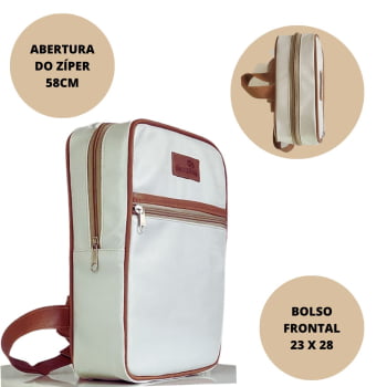 Mochila Maternidade Luxo Gelo e Marrom